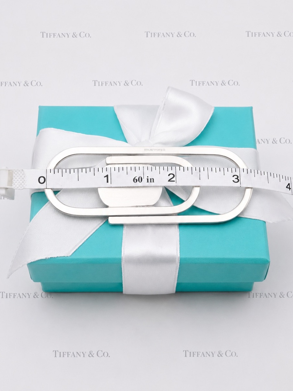 Tiffany & Co. Paperclip Money Clip 3.25" Sterling Silver 925 Paper Clip Gift Box - Picture 9 of 12